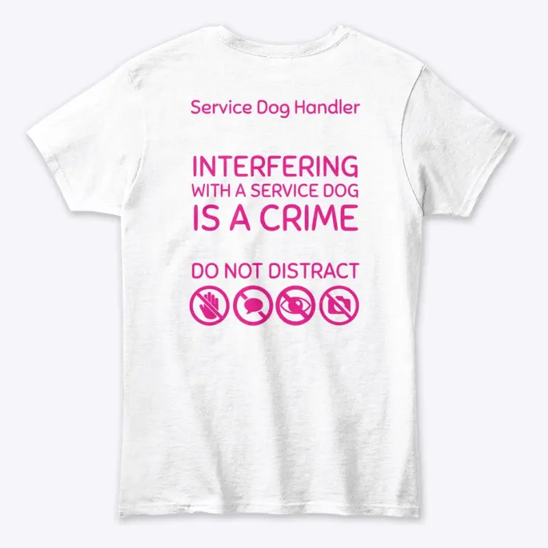 Back print - Service Dog - Pink 